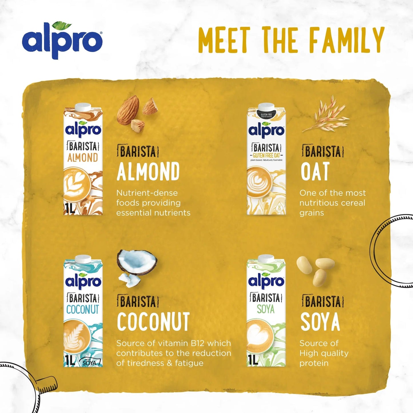 Alpro Gluten Free Oat Barista (1l), 100% Plant Based And Gluten & Dairy Free, Suitable For Vegans, Naturally Free From Lactose, Rich In Nutrients Alpro