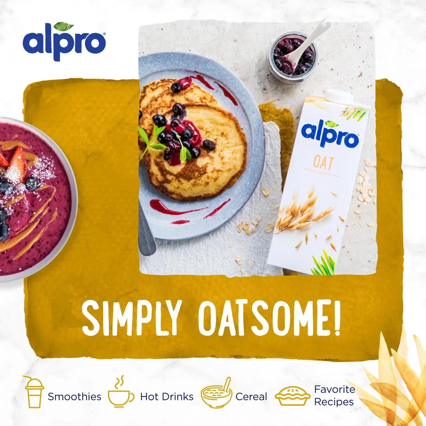 Alpro Oat Drink 1L, 100% Plant Based And Gluten & Dairy Free, Suitable For Vegans, Naturally Free From Lactose, Rich In Nutrients Alpro