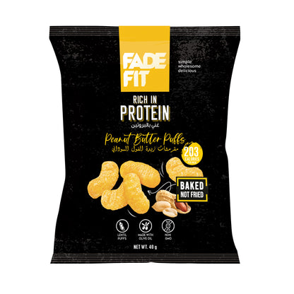 Fade Fit - Peanut Butter Puffs, Rich in Protein, Baked, NON GMO 40gm