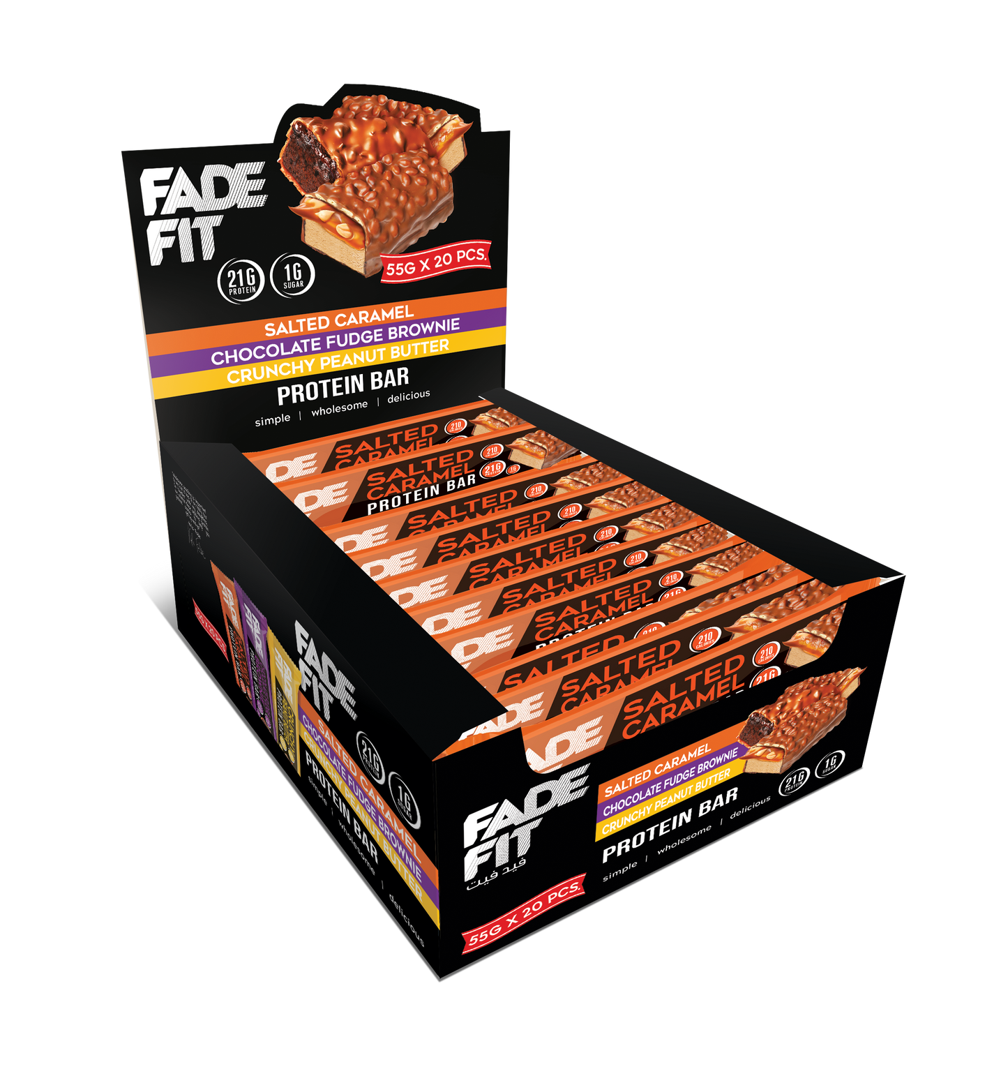 Fade Fit - Salted Caramel Protein Bar (20 X 55g) Box
