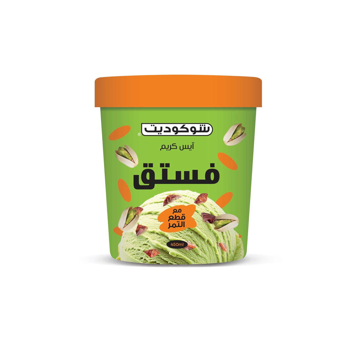 Chocodate ICE-CREAM PISTACHIO TUB  450ML (360G)