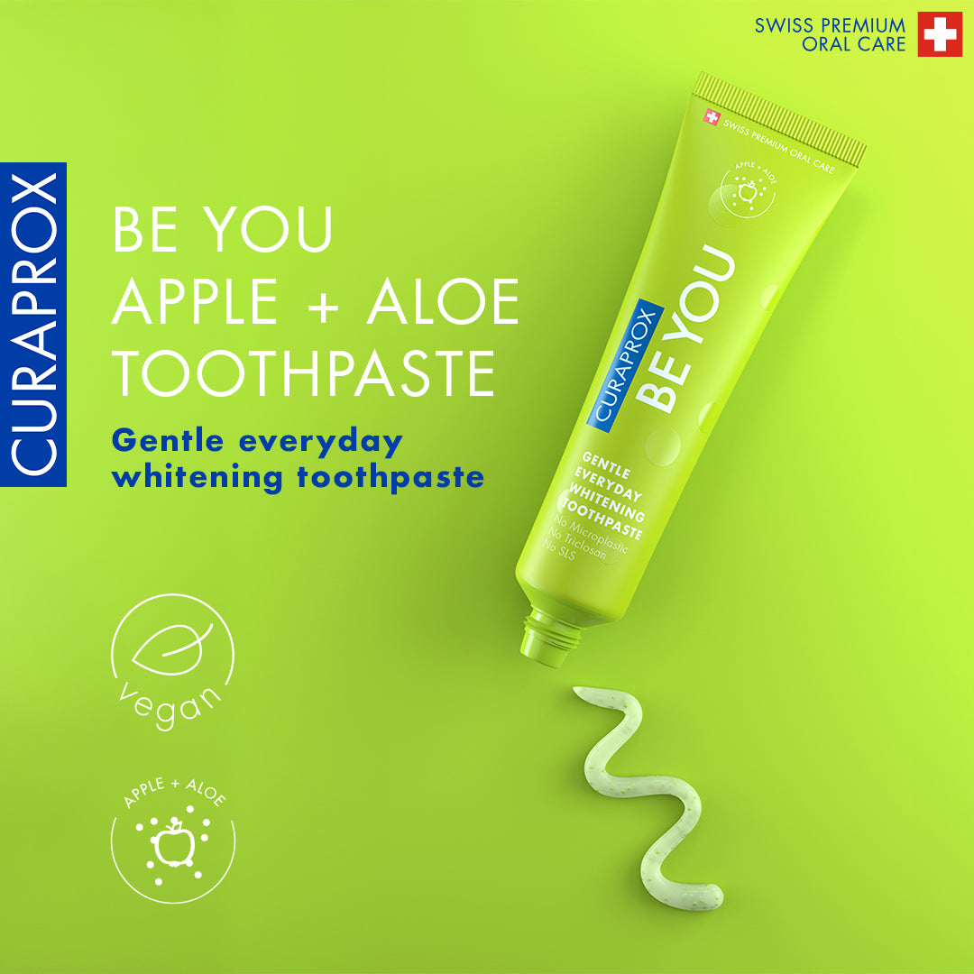 Curaprox Be you single pack, apple + aloe vera toothpaste, green, 60ml