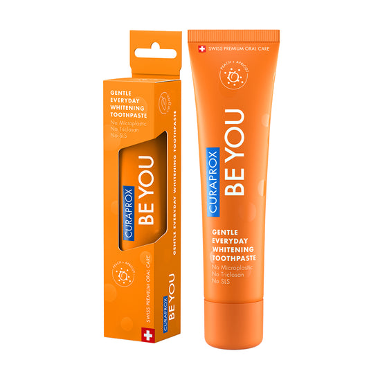 Curaprox Be you single pack, peach + apricot toothpaste, orange, 60ml