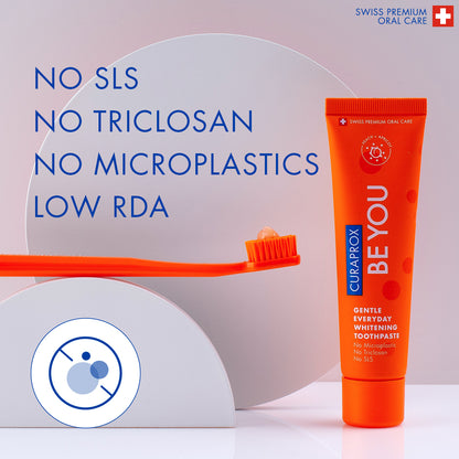 Curaprox Be you single pack, peach + apricot toothpaste, orange, 60ml