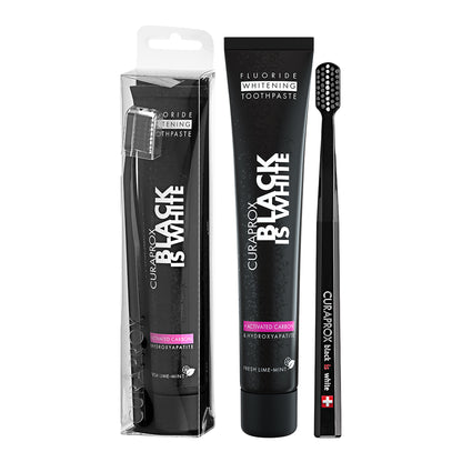 Curaprox Black is white set: toothpaste 90ml + black toothbrush