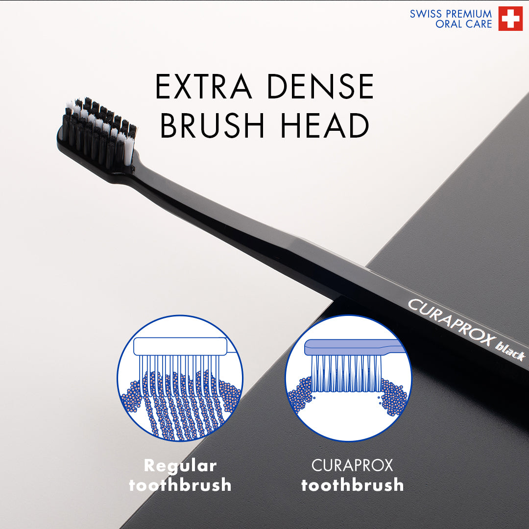 Curaprox Black is white set: toothpaste 90ml + black toothbrush