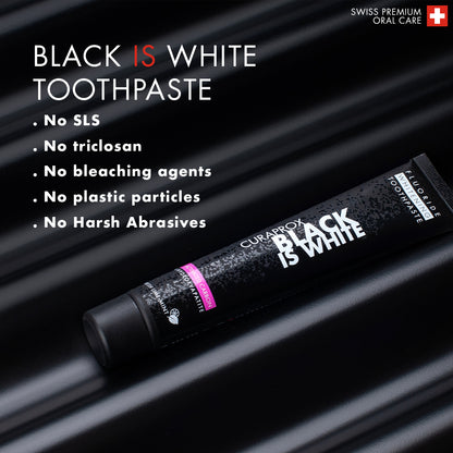 Curaprox Black is white set: toothpaste 90ml + black toothbrush