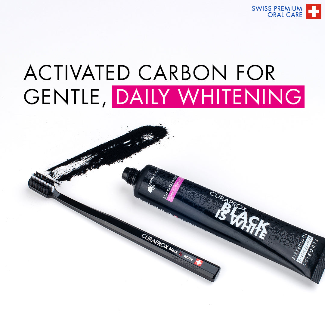 Curaprox Black is white set: toothpaste 90ml + black toothbrush