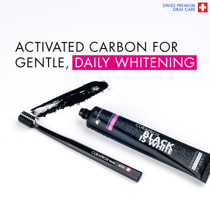 Curaprox Black is white set: toothpaste 90ml + black toothbrush