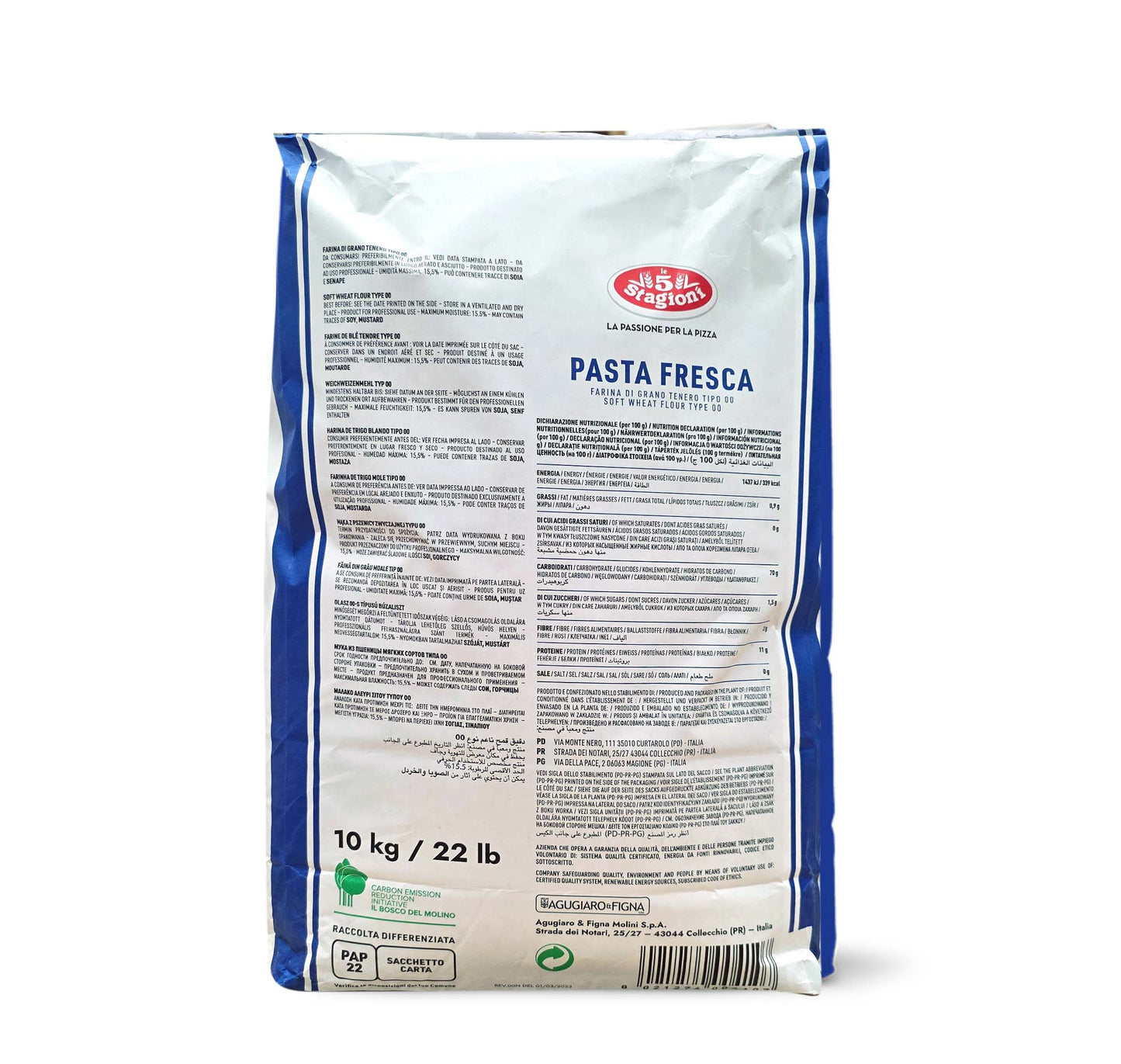 Le 5 Stagioni Farina Pasta Fresca Flour 10kg