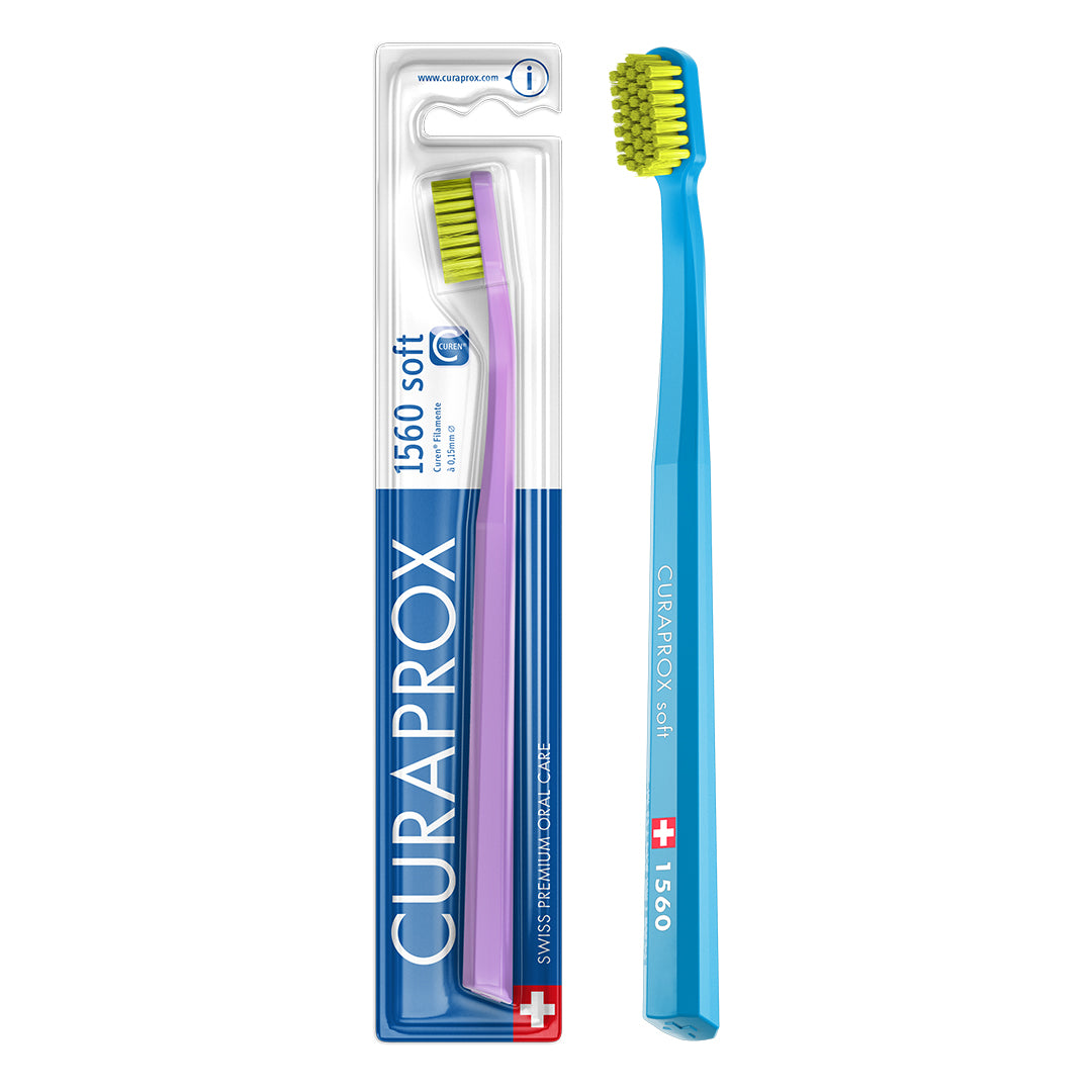 Curaprox CS 1560 Soft Toothbrush, Blister Single Piece Assorted Colors.