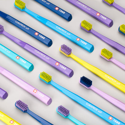 Curaprox CS 1560 Soft Toothbrush, Blister Single Piece Assorted Colors.