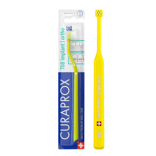 Curaprox CS 708 Implant Ortho Toothbrushes, Blister Single Pack. Assorted Colors.