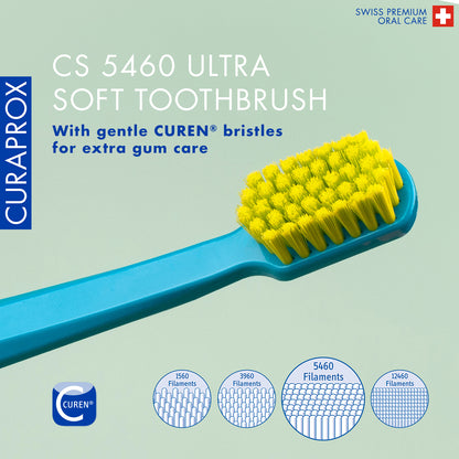Curaprox CS 5460 Ultra Soft Toothbrushes, Blister Single Pack Assorted Colors.