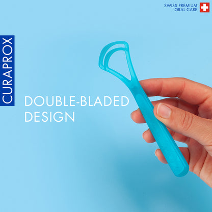 Curaprox CTC 202, double blade Tongue scraper, minigrip. Assorted Colors