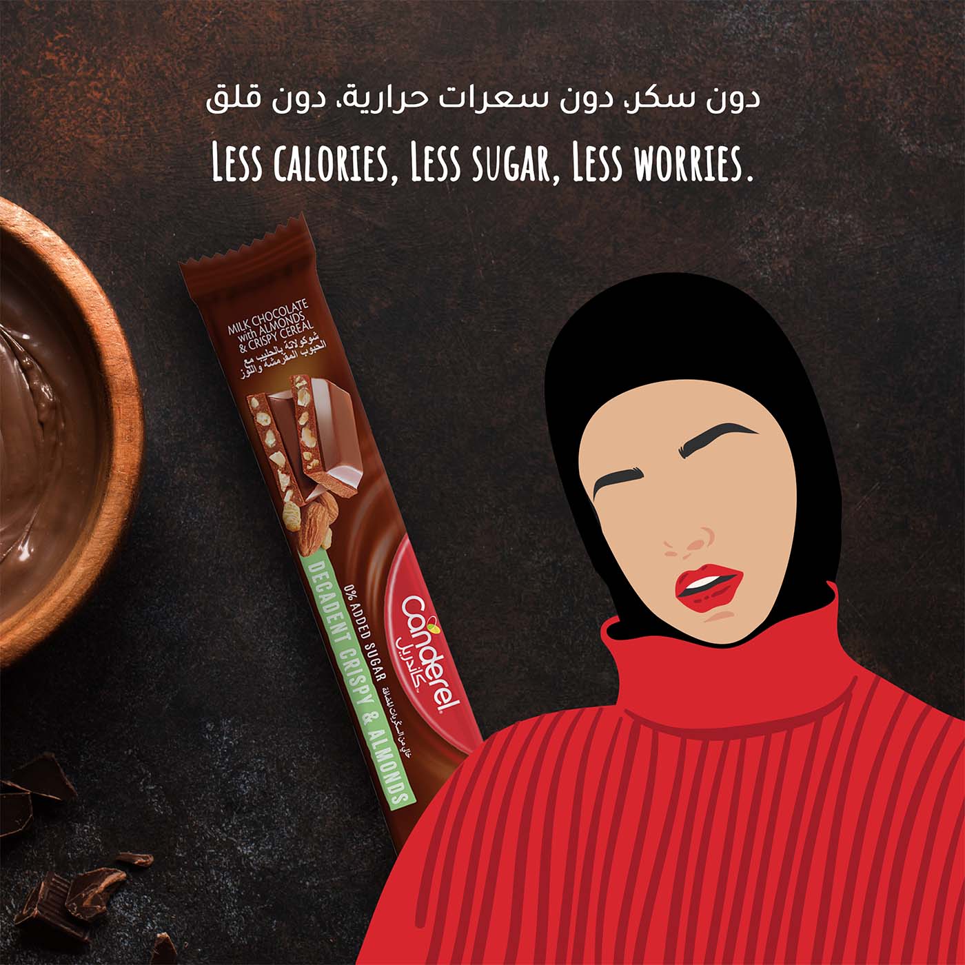 Canderel Chocolate Decadent Crispy Almonds - 27g