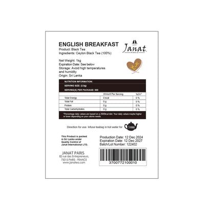 Janat Professional Series English Breakfast Loose Tea 1kg