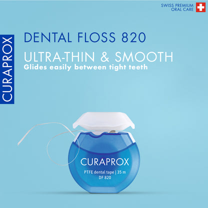 Curaprox DF 820 PTFE, dental tape, 35m