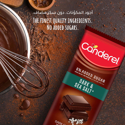 Canderel Dark Chocolate & Sea Salt, No Added Sugar - 100g