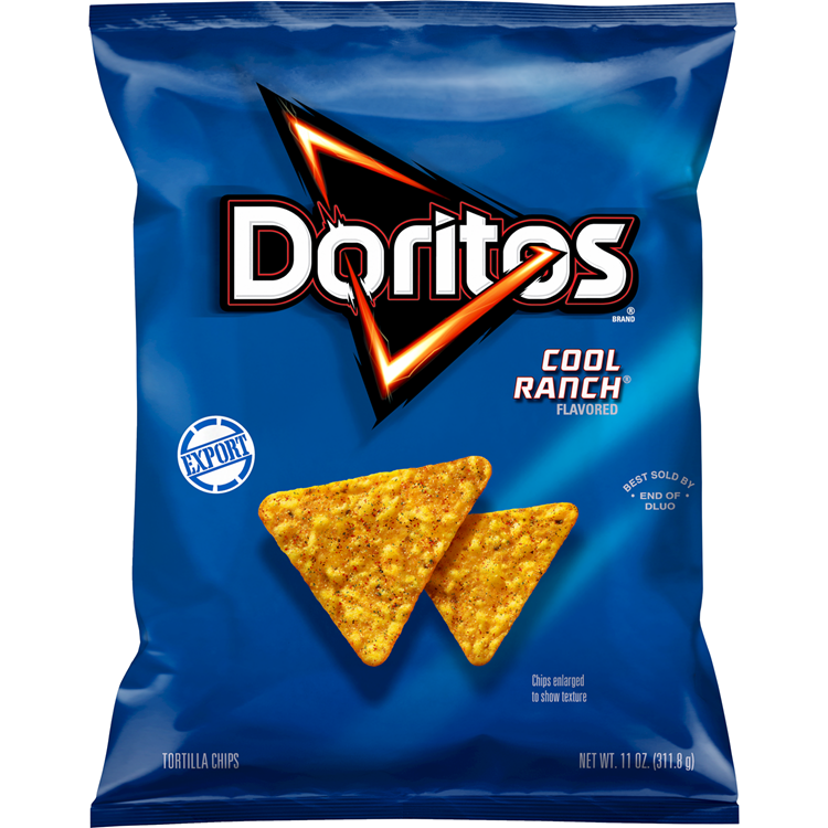 Doritos Cool Ranch Flavored Tortilla Chips, 11 OZ (312g) - Export