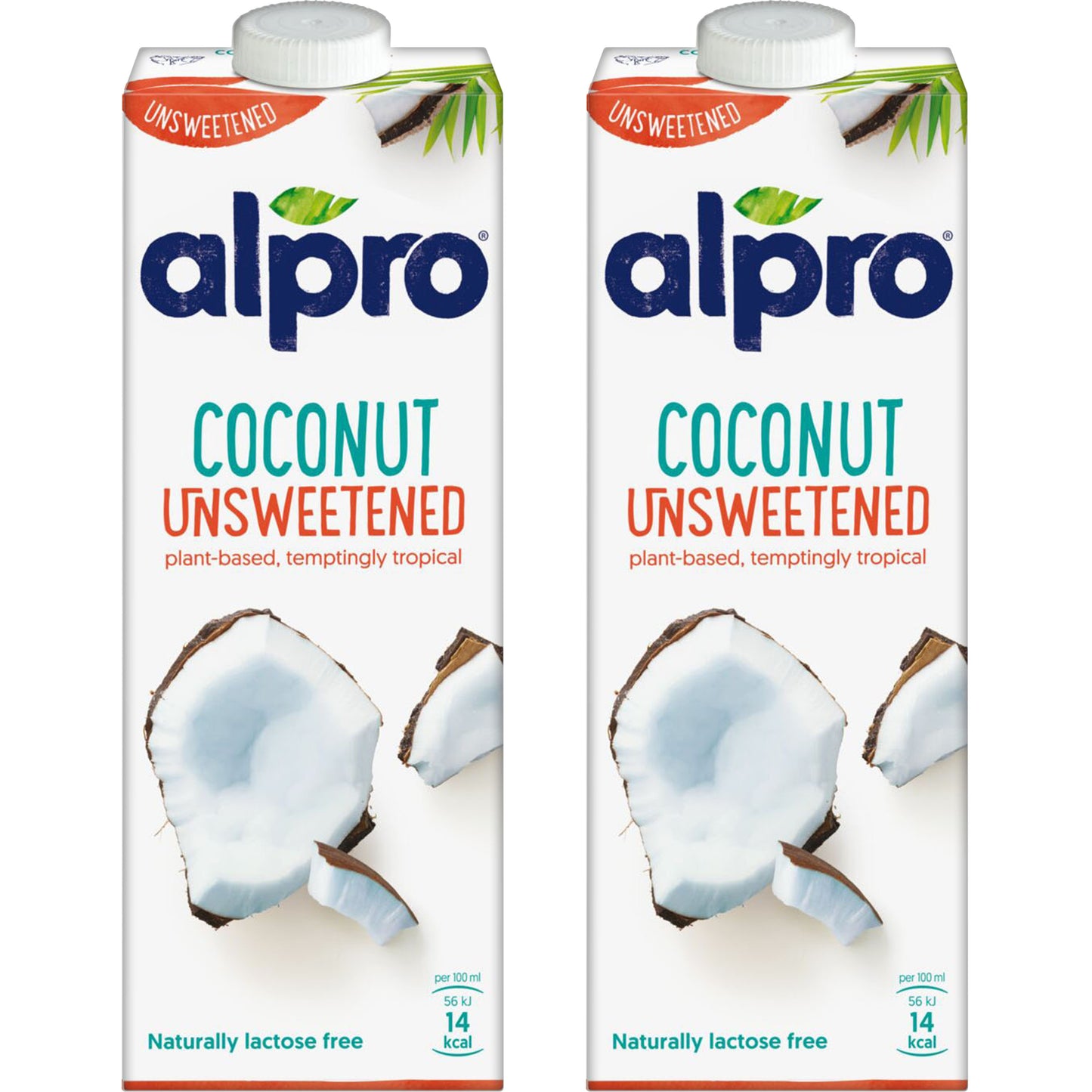 Alpro Drink Coconut No Sugars/ Unsweetened Dual Pack (1l x2), 100% Plant Based And Dairy Free, Suitable For Vegans, Naturally Free From Lactose, Rich In Nutrients