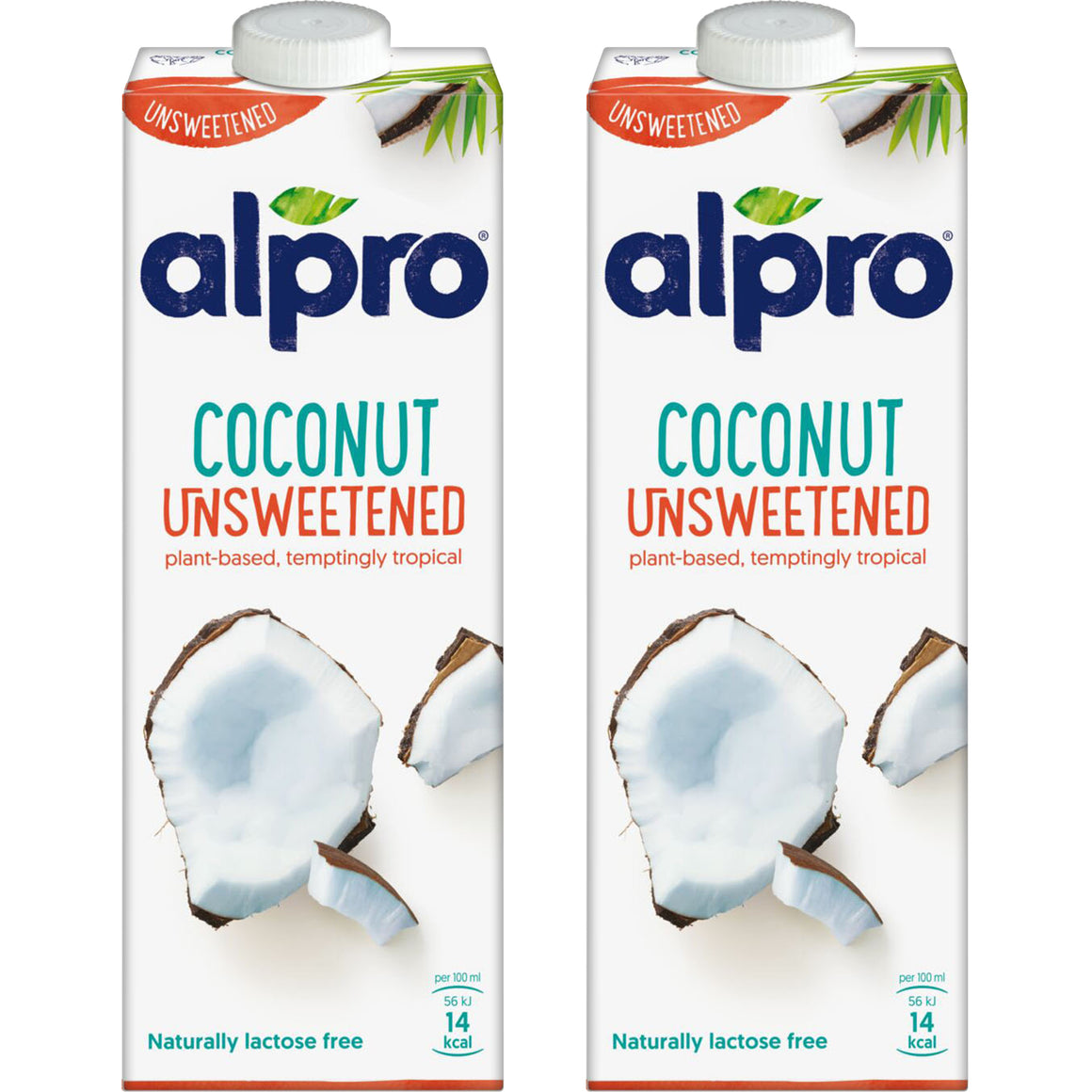 Alpro Drink Coconut No Sugars/ Unsweetened Dual Pack (1l x2), 100% Plant Based And Dairy Free, Suitable For Vegans, Naturally Free From Lactose, Rich In Nutrients