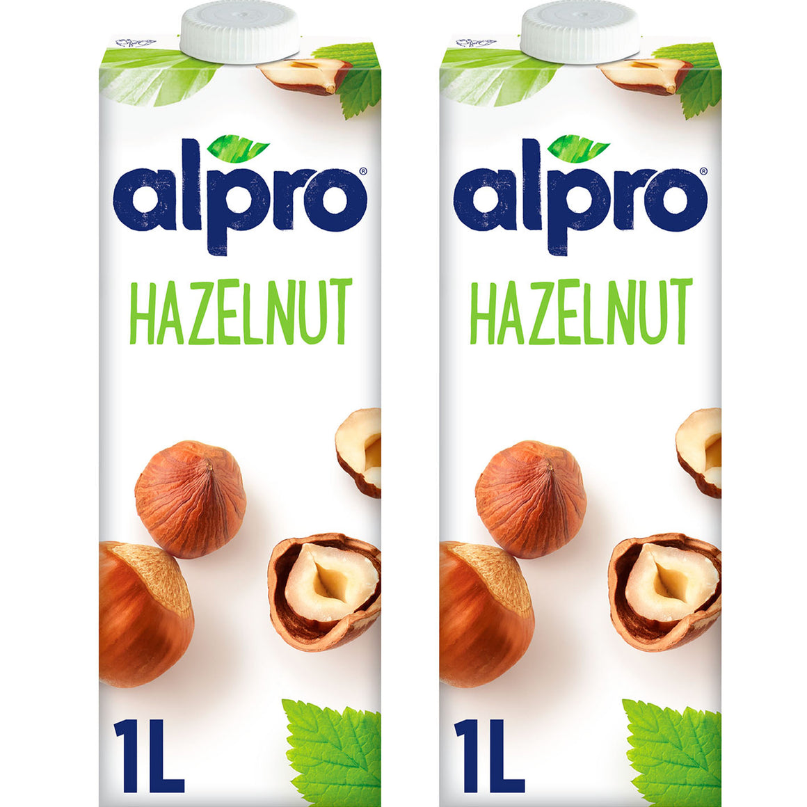 Alpro Drink Hazelnut Original Dual Pack (1l x 2), 100% Plant Based And Dairy Free, Suitable For Vegans, Naturally Free From Lactose, Rich In Nutrients