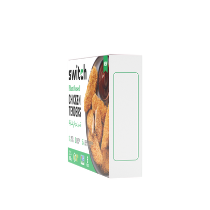 Switch 100% Plant-based Chicken Tenders, 240g, GMO-free, Cholesterol-free, Soy-free, Gluten-free, Dairy-free, Halal (Frozen) 6pcs