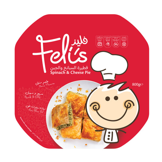 Feli's Kitchen Frozen Cheese & Spinach Pie 800g
