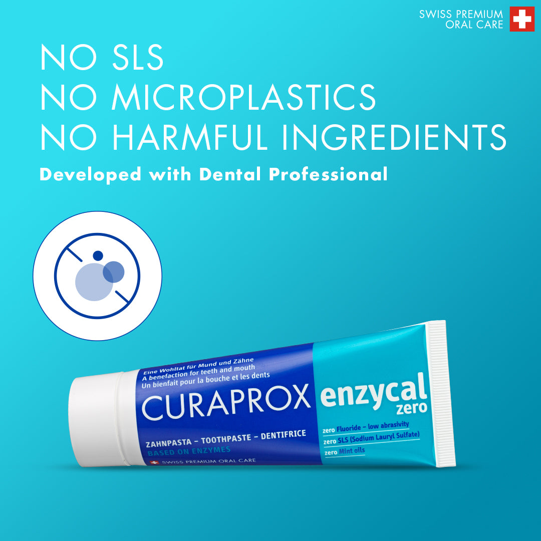 CURAPROX Enzycal Zero Toothpaste 75ml – Fluoride-Free Enzyme Toothpaste for Gentle Daily Oral Care