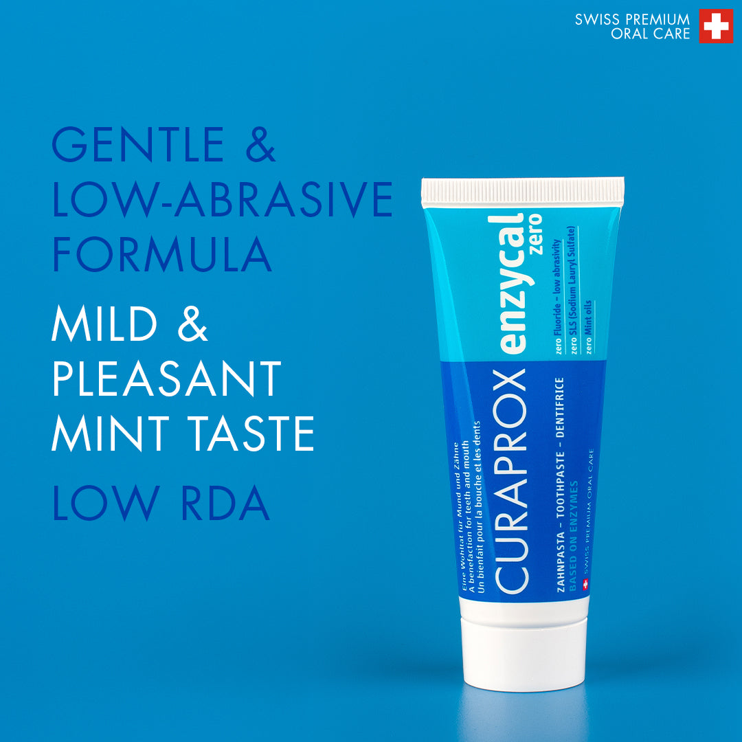 CURAPROX Enzycal Zero Toothpaste 75ml – Fluoride-Free Enzyme Toothpaste for Gentle Daily Oral Care