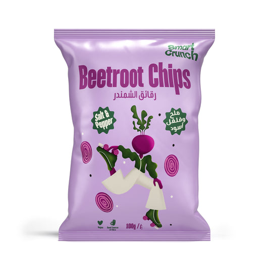 Smart Crunch Beetroot Salt & Pepper Chips, Vegan,100gm