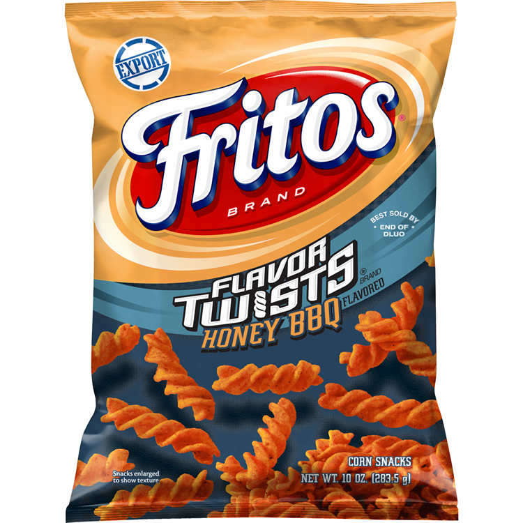 Fritos Flavor Twists Honey BBQ Corn Snacks 10 OZ (283.5g) - Export
