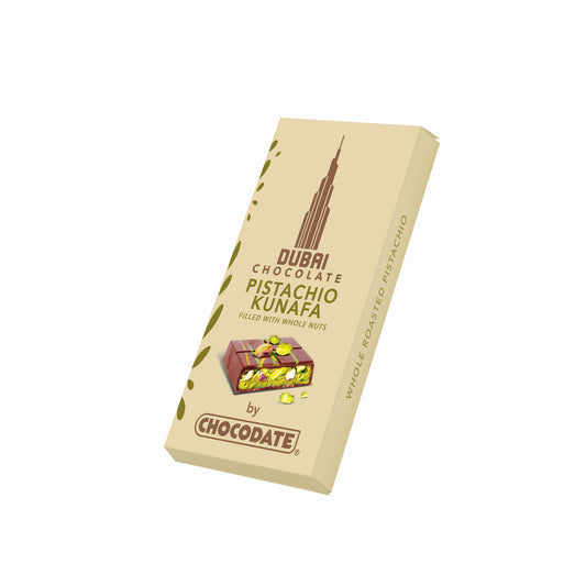 Chocodate Dubai Chocolate Pistachio Kunafa Filled with Whole Nuts 130gm Bar