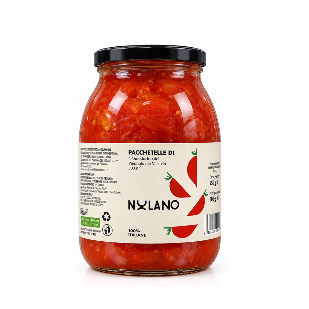 Nolano Pacchetelle of cherry tomato of piennolo. 1062ml