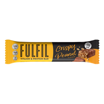 Fulfil Crispy Peanut Flavour - Vitamin & Protein Bar,Low Sugar, High Protein, 150 Calories With 9 Vitamins, 37gm