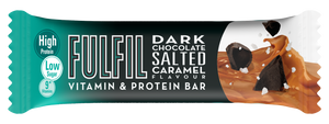 Fulfil Dark Chocolate Salted Caramel Flavour - Vitamin & Protein Bar, Low Sugar, High Protein, 150 Calories With 9 Vitamins, 55gm