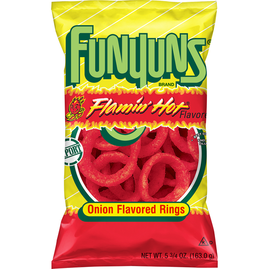 Funyuns Flaming Hot Onion Flavored Rings 5.75 OZ (163g) - Export