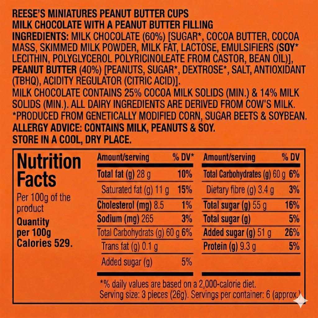 Reese's Miniatures Wrapped Peanut Butter Cups 150g