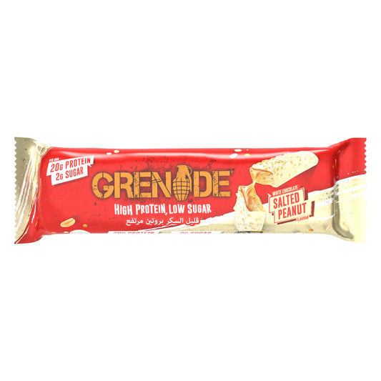 Grenade White Chocolate Salted Peanut - High Protein Bar - Low Sugar 60gm