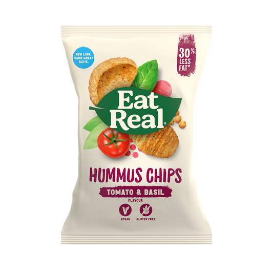 Eat Real Hummus Chips Tomato & Basil 135gm Gluten Free and Vegan