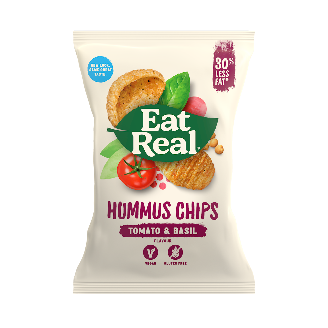 Eat Real Hummus Chips Tomato & Basil 135gm Gluten Free and Vegan