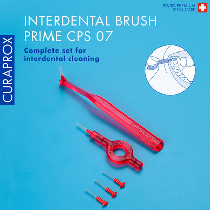 Curaprox CPS 07 prime start: 5 CPS 07 + UHS 409 and UHS 470 red holders + caps, international