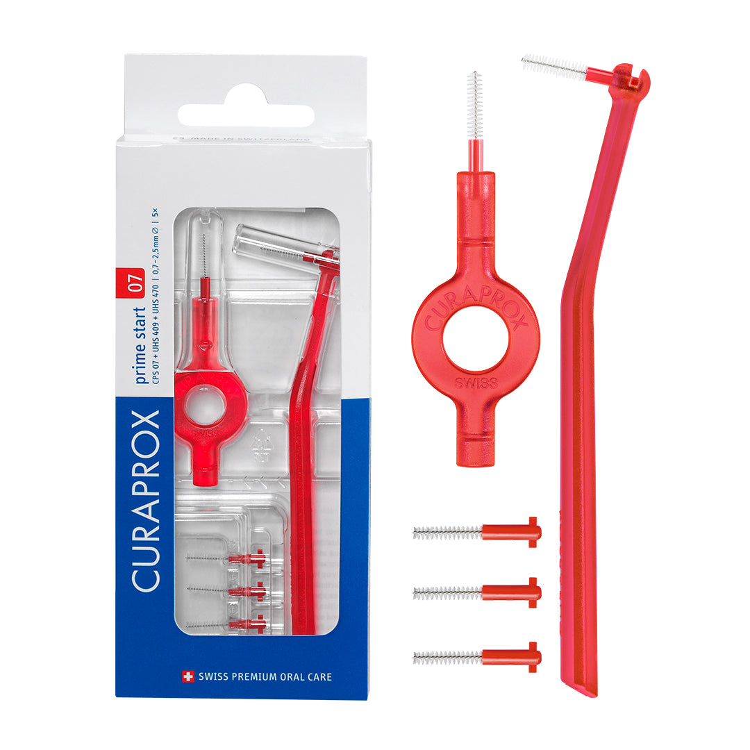 Curaprox CPS 07 prime start: 5 CPS 07 + UHS 409 and UHS 470 red holders + caps, international