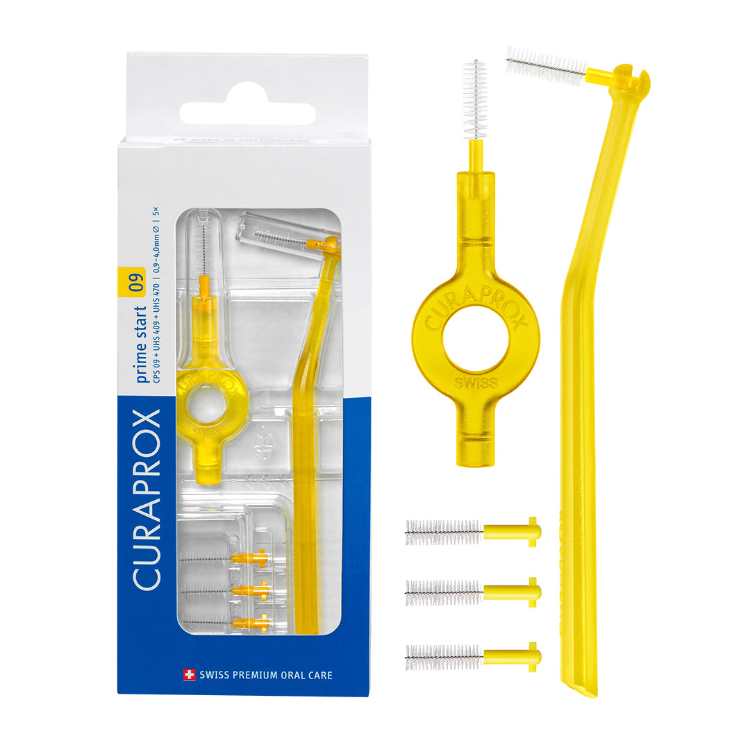 Curaprox CPS 09 prime start: 5 CPS 09 + UHS 409 and UHS 470 yellow holders + caps, international