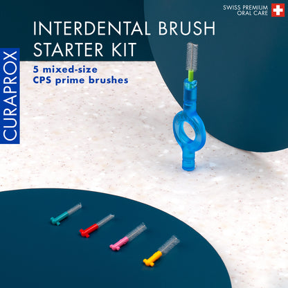 Curaprox CPS prime start mixed pack with CPS 06 - 011 + UHS 409 and UHS 470 blue holders + caps, INT