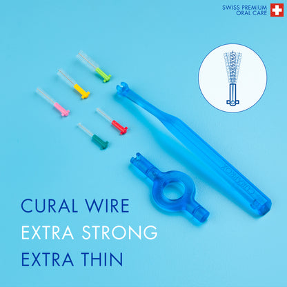 Curaprox CPS prime start mixed pack with CPS 06 - 011 + UHS 409 and UHS 470 blue holders + caps, INT