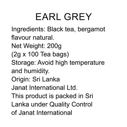 Janat Professional Series Ziplock Earl Grey 100TB
