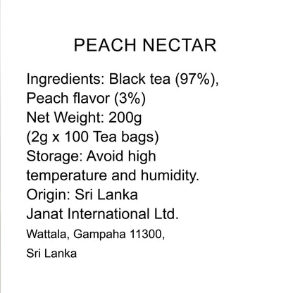 Janat Professional Series Ziplock Provence Peach 100 Tea Bags