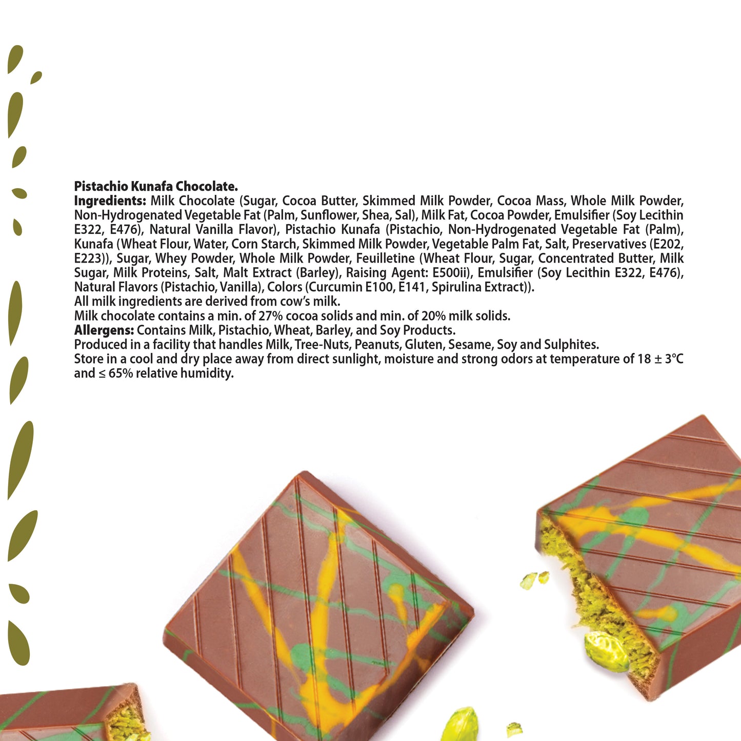 Chocodate Dubai Chocolate Pistachio Kunafa Filled with Roastd Nuts 180gm Gift Box